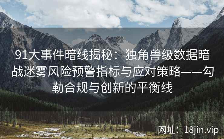 91大事件暗线揭秘：独角兽级数据暗战迷雾风险预警指标与应对策略——勾勒合规与创新的平衡线  第2张