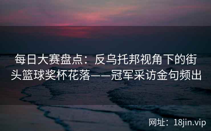 每日大赛盘点:反乌托邦视角下的街头篮球奖杯花落——冠军采访金句频出